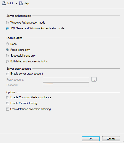 enable mixed mode authentication sql server