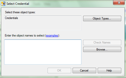Select Credential Window